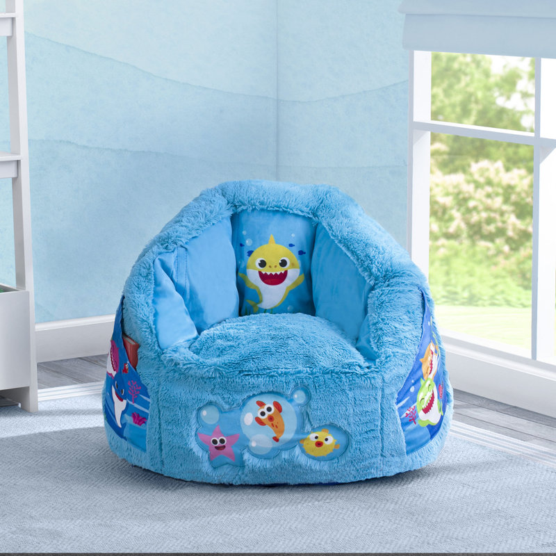 Delta Children Baby Shark Cozee Fluffy Chair By Delta Children, Toddler Size (For Kids Up To 6